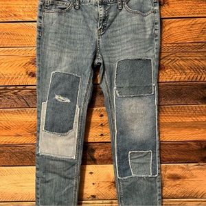 Free People Patchwork Straight Leg Jeans